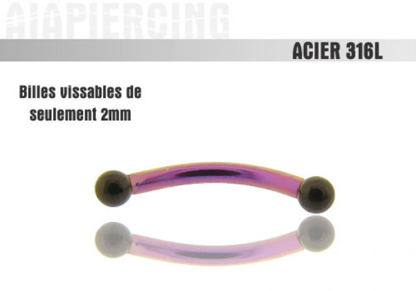 Tige violette billes blackline 2mm