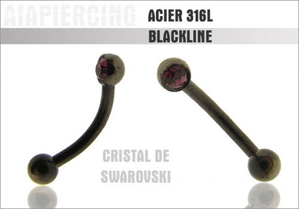 Piercing banane Black line oxyde violet