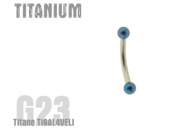 Piercing banane titane Bille bleue nuit 2,5mm