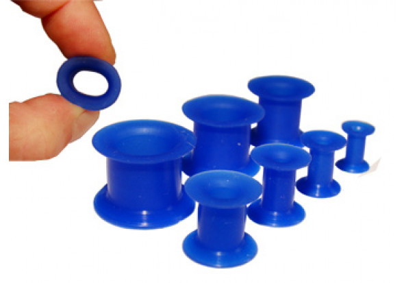 Piercing Tunnel souple silicone bleu