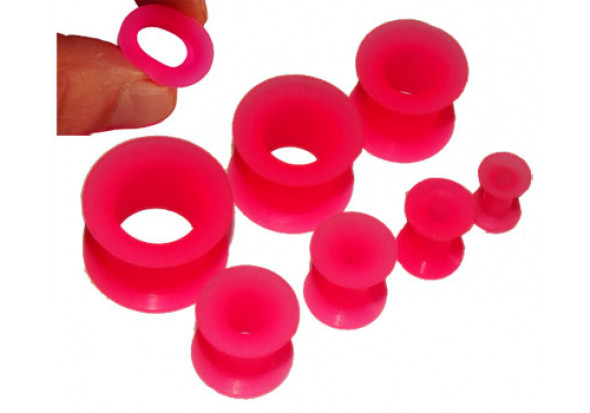 Piercing Tunnel souple silicone rose
