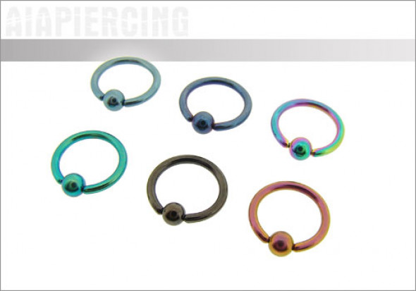 Piercing anneau BCR acier anodisé 1.2x8mm