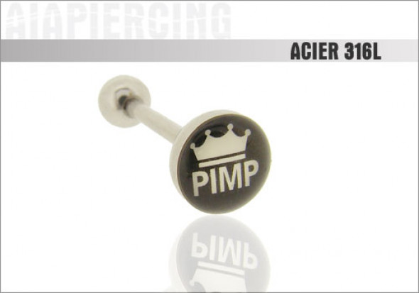 Piercing langue logo Pimp