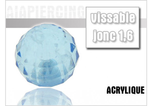 Piercing accessoire bille disco bleue