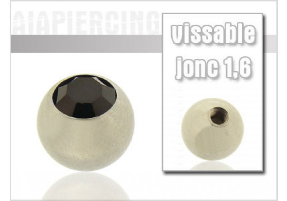 Bille cristal noir 1.6mm