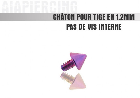 Piercing accessoire Châton pointe violette