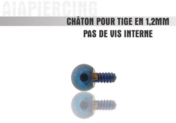 Piercing accessoire Châton bille bleue