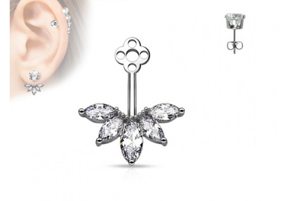 Piercing oreille Ear Cuff fleur de lotus