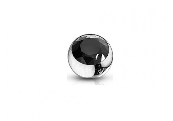 Accessoire piercing bille  strass  noir 1.2mm