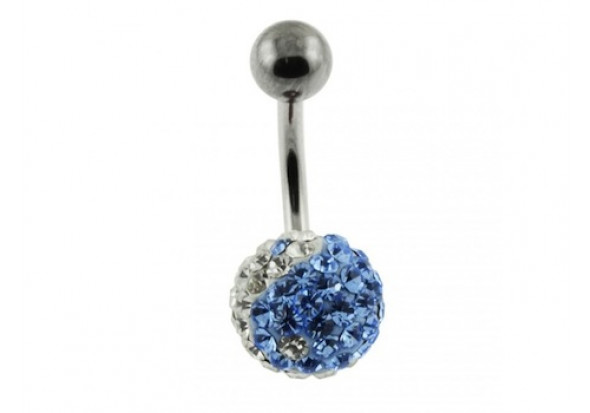 Piercing swarovki yin yang bleu