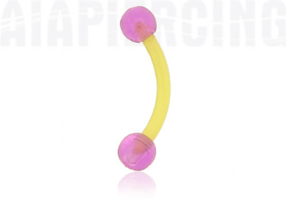 Piercing banane jaune bille violette