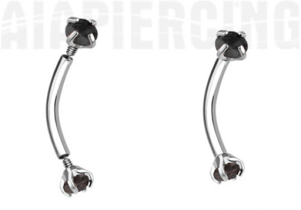 Piercing arcade pierres griffées noires