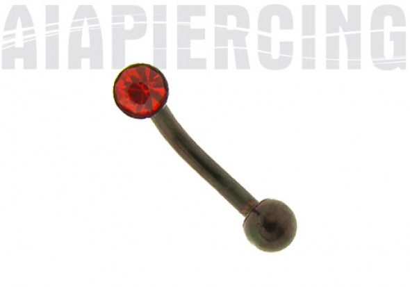 Piercing banane noire coupole rouge