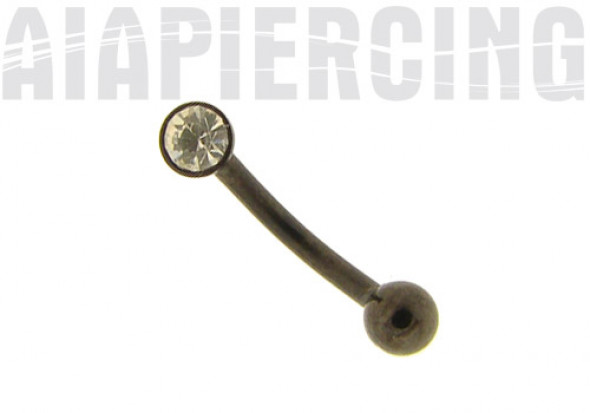 Piercing banane noire coupole blanche