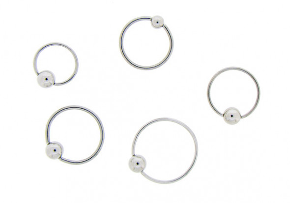 Piercing anneau BCR classique bille clipsée - 0,8 et 1mm