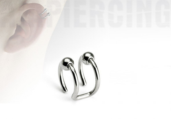 Faux piercing BCR d'oreilles - double