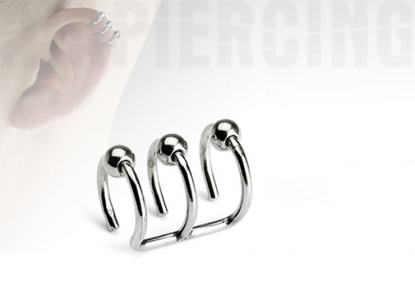 faux piercing BCR d'oreilles - triple