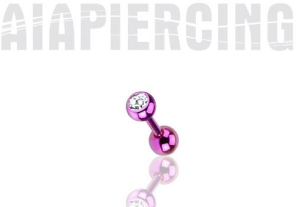 Piercing Microbarbell violet pour oreilles