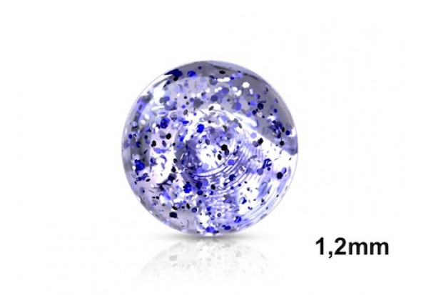 Piercing accessoire bille paillette 1,2mm-Bleu