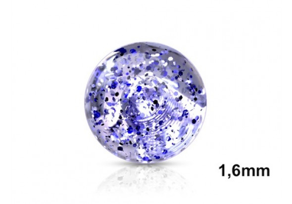 Accessoire de piercing Bille paillettes 1,6mm-Bleu