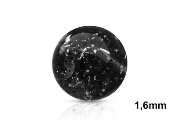 Accessoire de piercing Bille paillettes 1,6mm-Noir