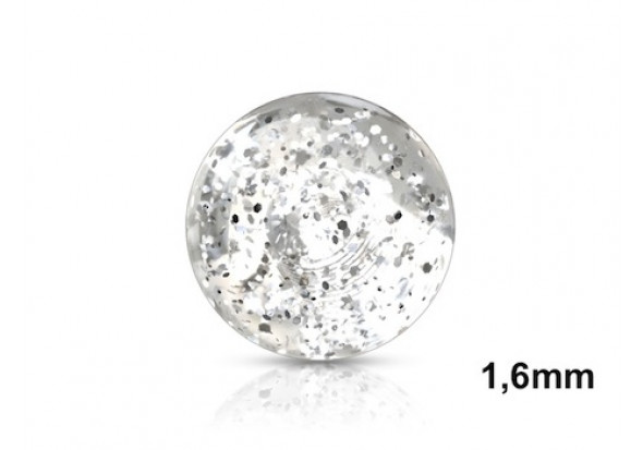 Accessoire de piercing Bille paillettes 1,6mm-transparent