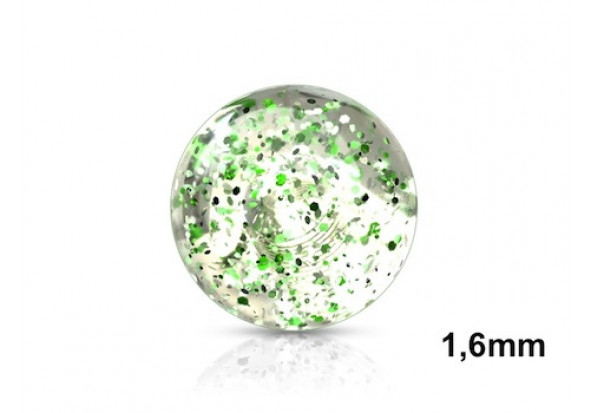 Accessoire de piercing Bille paillettes 1,6mm-vert