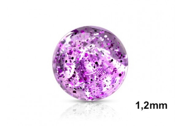 Piercing accessoire bille paillette 1,2mm-violet