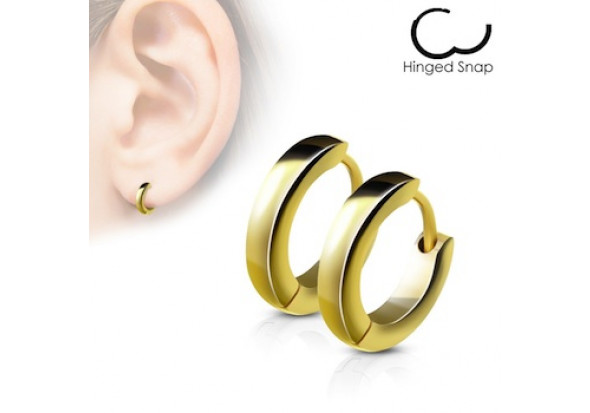 Boucle d'oreille anneau plaqué or jaune