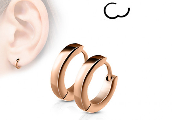 Boucle d'oreille anneau plaqué or rose