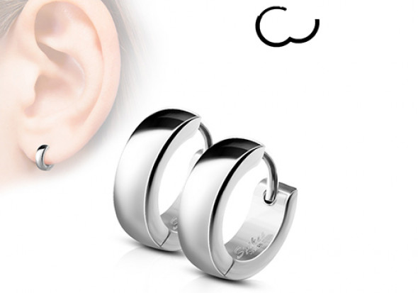 Boucle d'oreille anneau acier 4mm