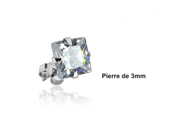 Boucle d'oreille carré 3mm