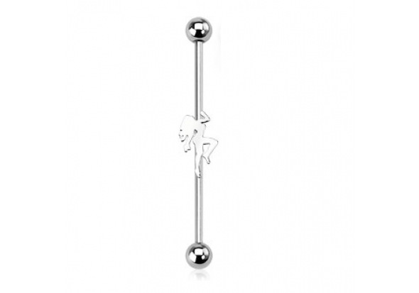 Piercing industriel motif danseuse sexy