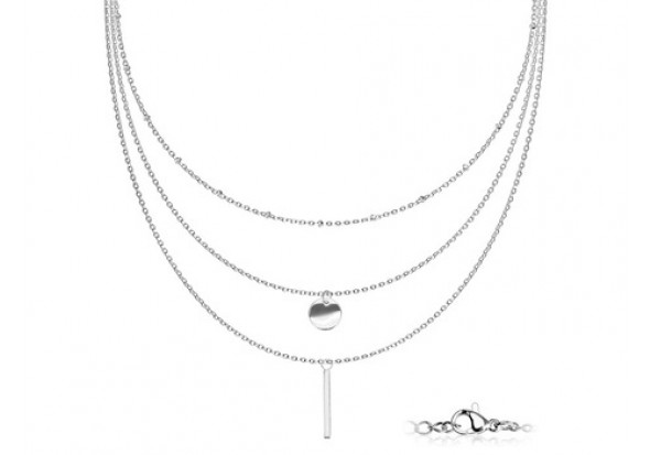 Collier femme rond et barre