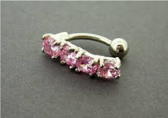 DESTOCKAGE Piercing nombril inversé rose