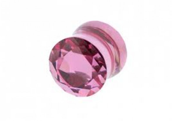 DESTOCKAGE piercing plug rose facette 8mm