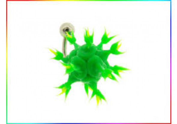 DESTOCKAGE Piercing nombril virus silicone vert