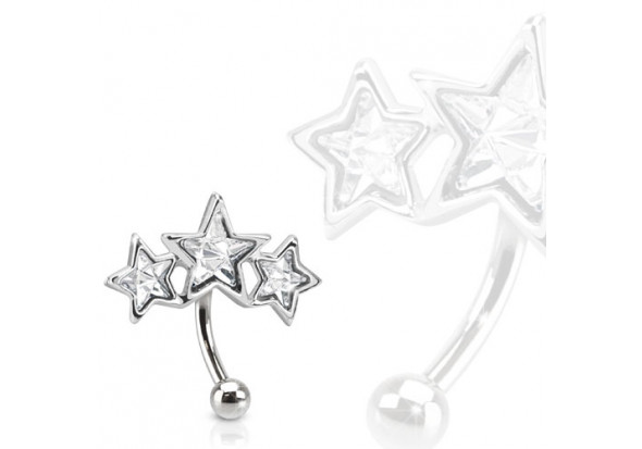 Piercing arcade Trio d'étoiles