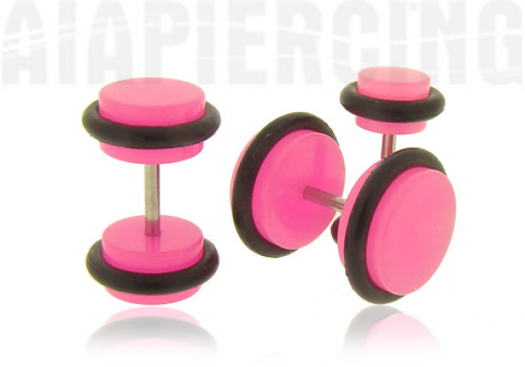 Faux plug acrylique rose