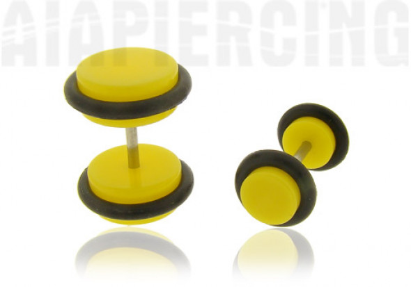 Faux plug acrylique jaune