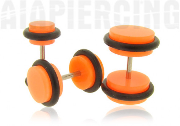 Faux plug acrylique orange