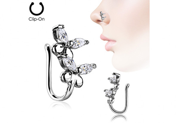 Faux piercing de nez papillon