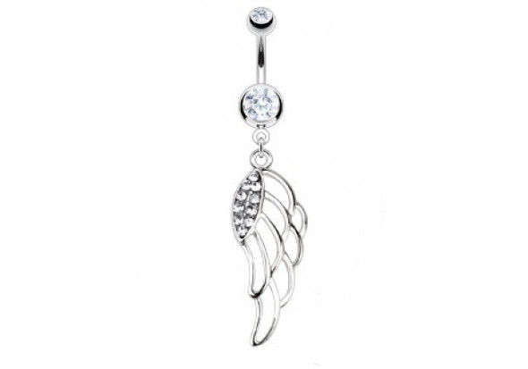 Piercing nombril Aile d'ange blanche