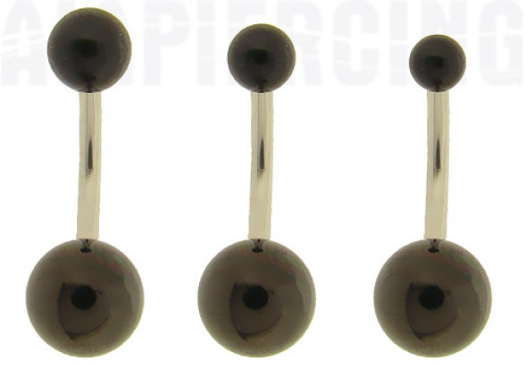 Piercing nombril bille noire
