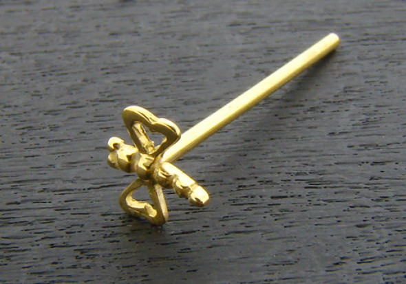 piercing nez libellule or jaune