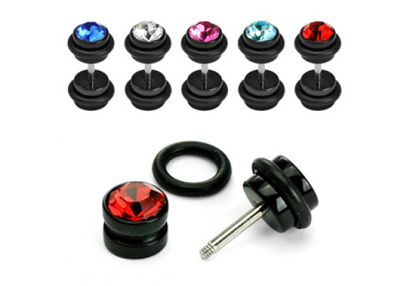 Faux plug acrylique noir