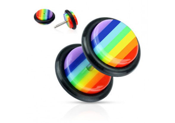 Faux plug rond gay pride