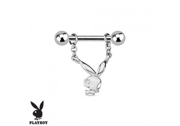 Piercing téton lapin Playboy® pendentif oeil blanc