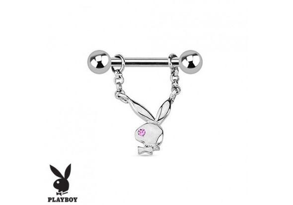 Piercing téton lapin Playboy® pendentif oeil rose