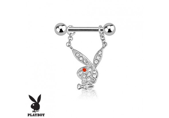 Piercing téton lapin Playboy® rouge pendentif